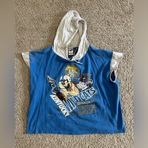 Y2K ARTEX Sportswear Sleeveless Hoodie Tasmanian Wildcats Sz XL Kentucky Cotton
